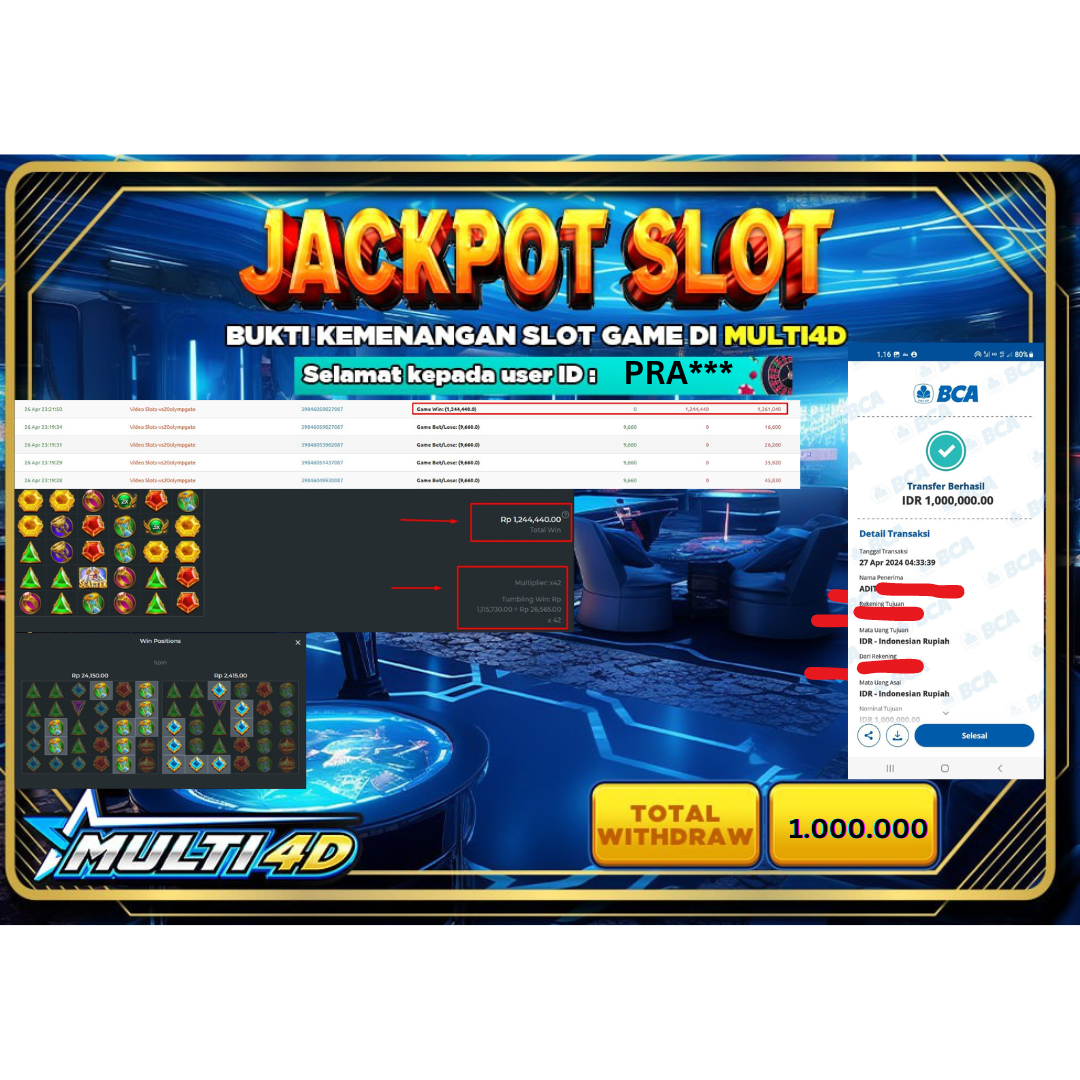 BUKTI JACKPOT HARI INI 27 APRIL 2024 DI PRAGMATIC PLAY