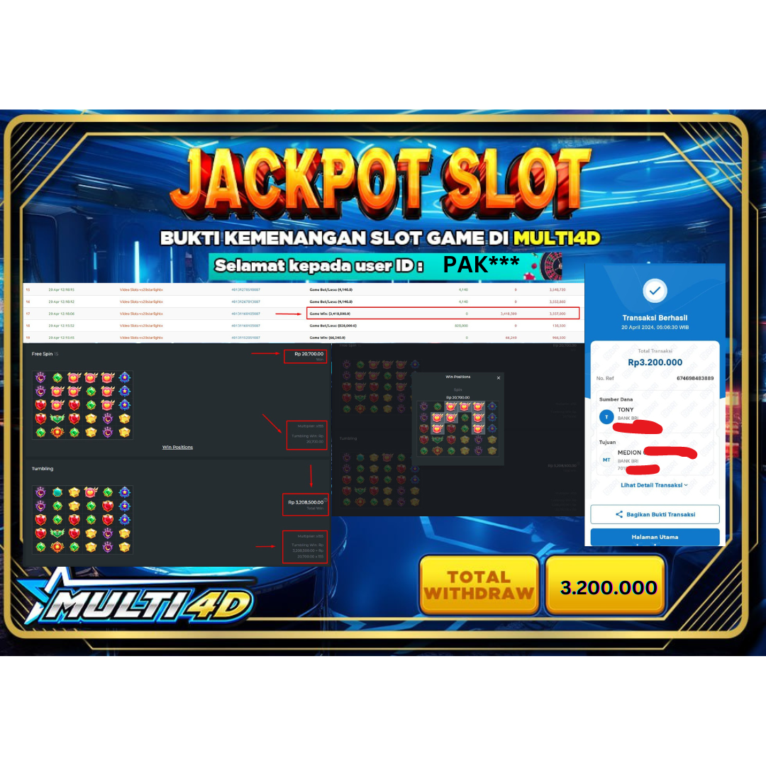 BUKTI JACKPOT HARI INI 20 APRIL 2024 DI PRAGMATIC PLAY