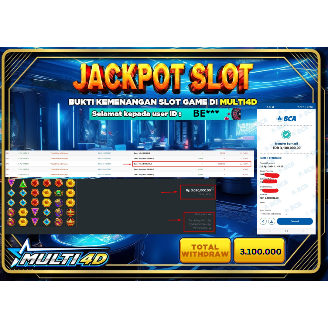 BUKTI JACKPOT HARI INI 21 APRIL 2024 DI PRAGMATIC PLAY