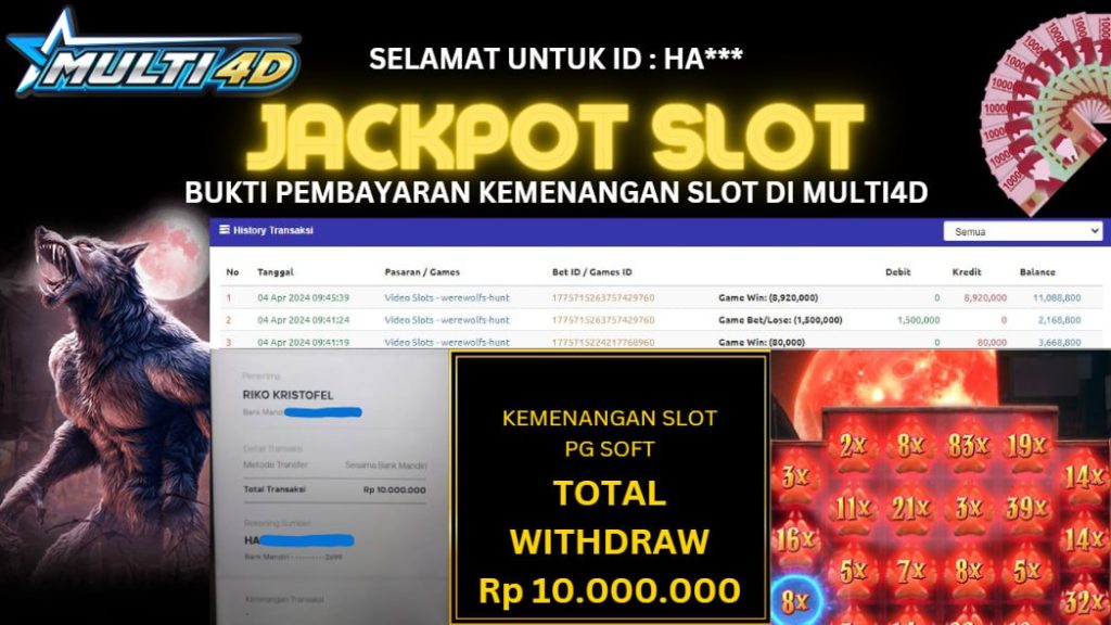 BUKTI JACKPOT HARI INI 4 APRIL 2024 DI PGSOFT