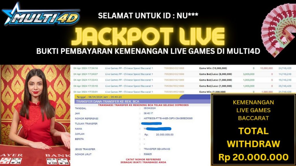 BUKTI JACKPOT HARI INI 6 APRIL 2024 DI LIVE GAMES