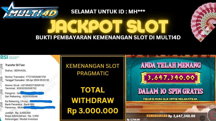 BUKTI JACKPOT HARI INI 8 APRIL 2024 DI PRAGMATIC PLAY