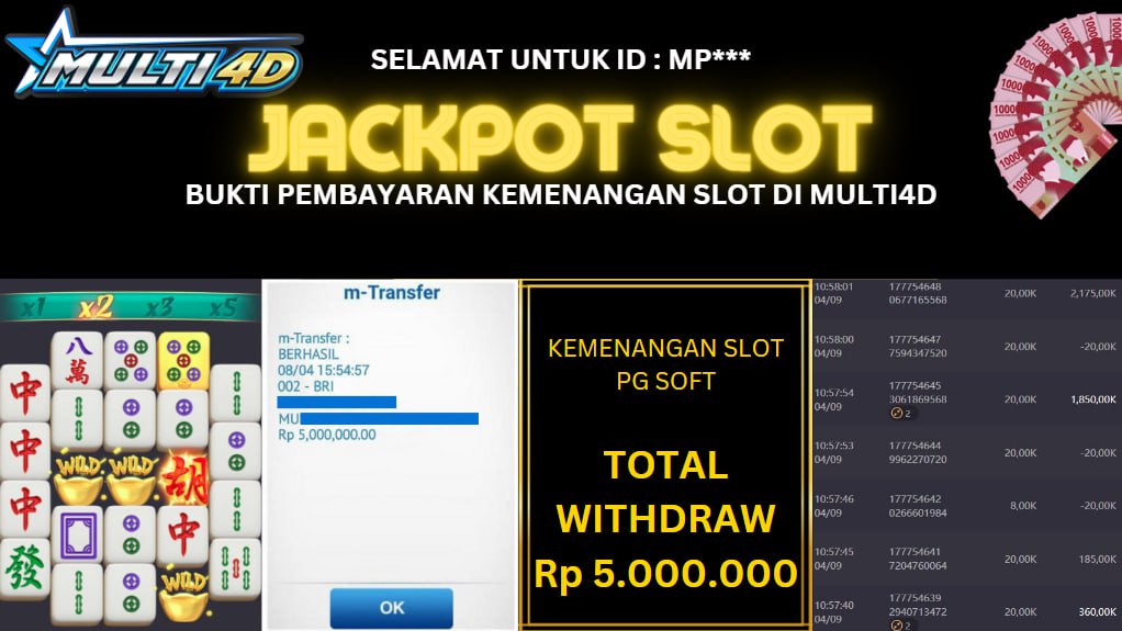 BUKTI JACKPOT HARI INI 9 APRIL 2024 DI PG SOFT