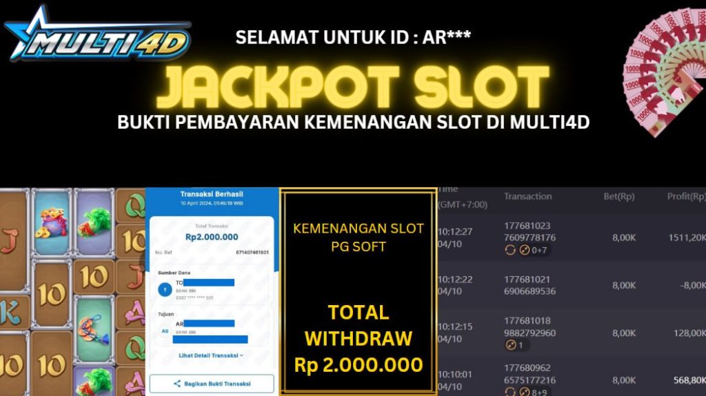 BUKTI JACKPOT HARI INI 10 APRIL 2024 DI PG SOFT