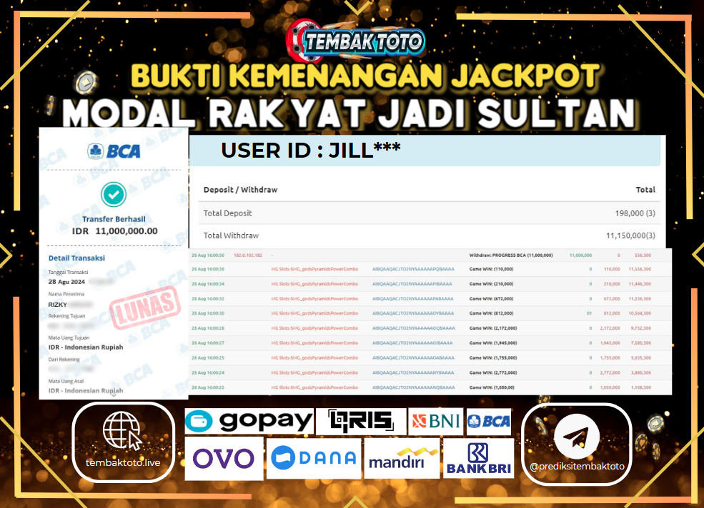 BUKTI JACKPOT HARI INI 28 AGUSTUS 2024 DI 5G GAMES