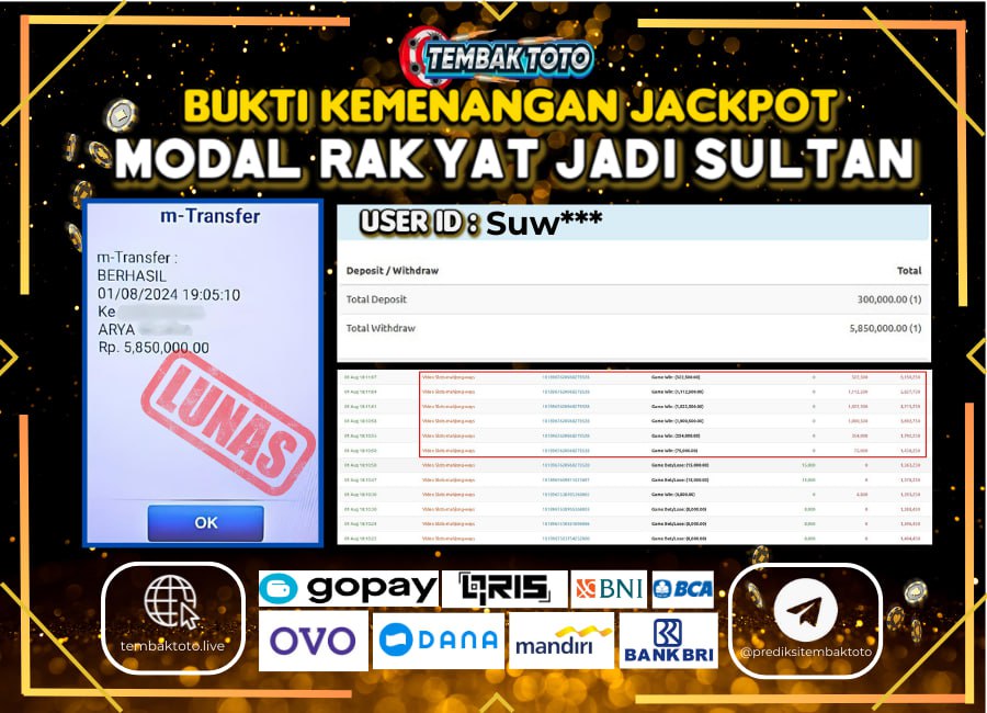 BUKTI JACKPOT HARI INI 1 AGUSTUS 2024 DI PG SOFT