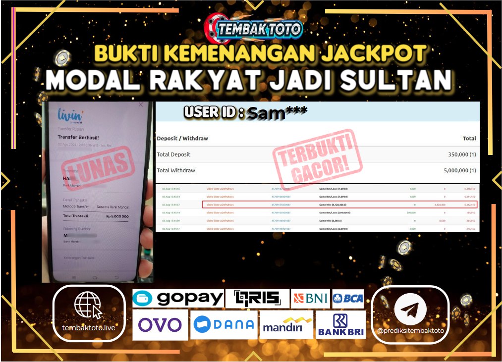 BUKTI JACKPOT HARI INI 2 AGUSTUS 2024 DI PRAGMATIC PLAY