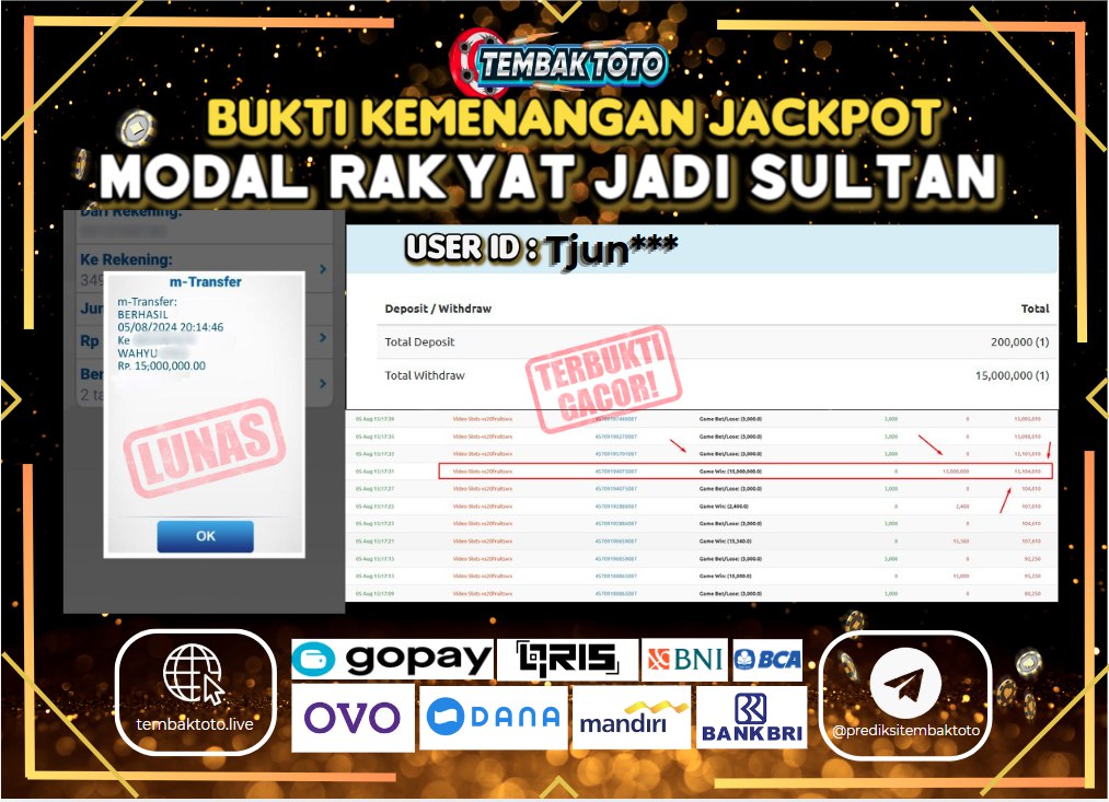 BUKTI JACKPOT HARI INI 5 AGUSTUS 2024 DI PRAGMATIC PLAY