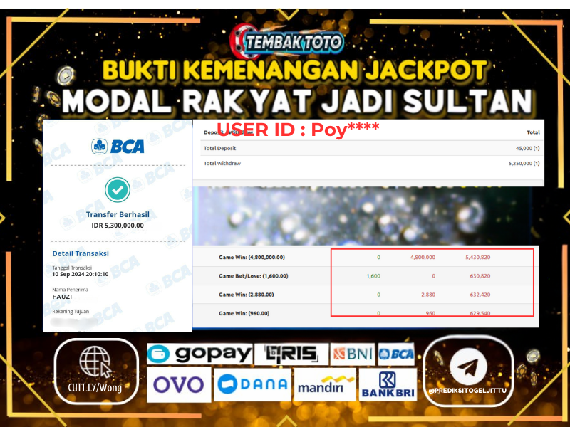 BUKTI JACKPOT HARI INI 10 SEPTEMBER 2024 DI PP GAMES