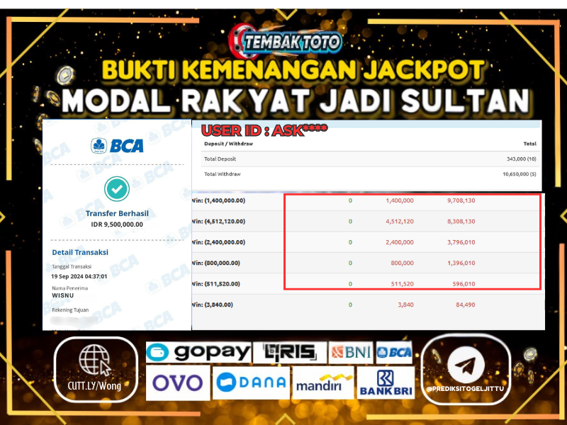 BUKTI JACKPOT HARI INI 19 SEPTEMBER 2024 DI PG GAMES