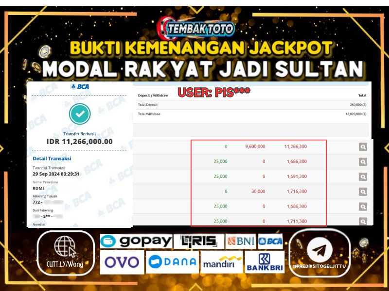 BUKTI JACKPOT HARI INI 29 SEPTEMBER 2024 DI PG GAMES