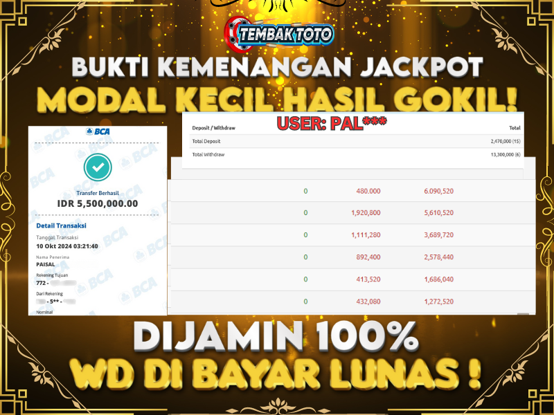 BUKTI JACKPOT HARI INI 10 OKTOBER 2024 DI PP GAMES