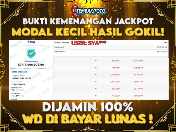 BUKTI JACKPOT HARI INI 13 OKTOBER 2024 DI PP GAMES