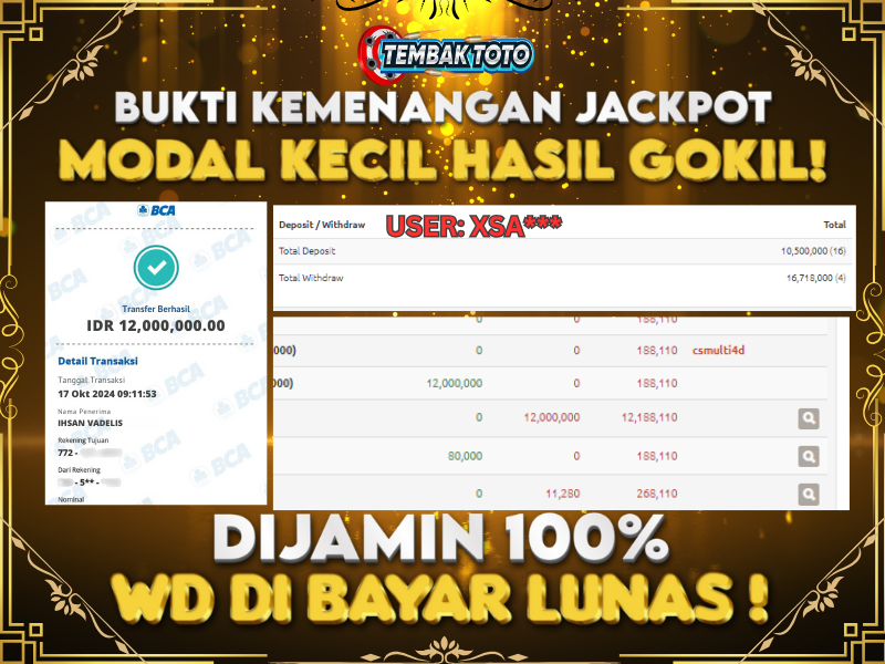 BUKTI JACKPOT HARI INI 17 OKTOBER 2024 DI PP GAMES