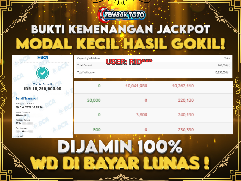 BUKTI JACKPOT HARI INI 19 OKTOBER 2024 DI PP GAMES