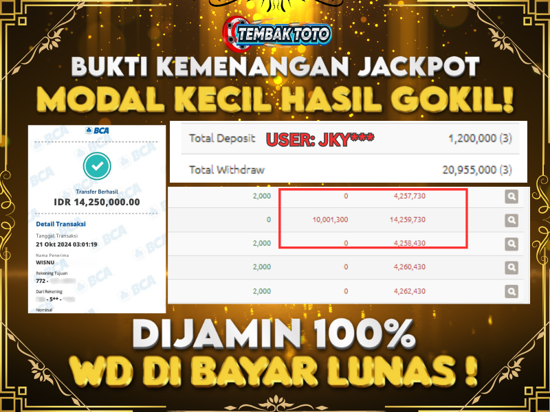 BUKTI JACKPOT HARI INI 21 OKTOBER 2024 DI PP GAMES