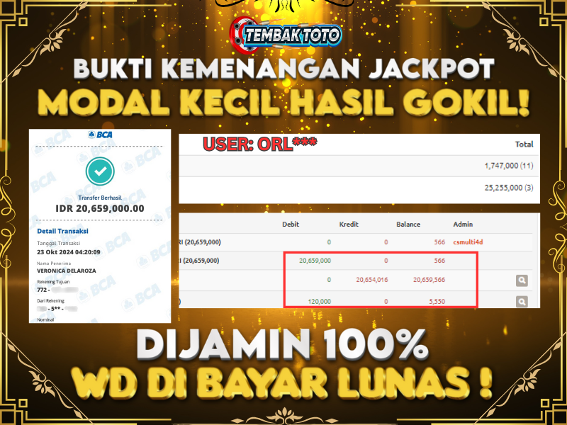 BUKTI JACKPOT HARI INI 23 OKTOBER 2024 DI PP GAMES