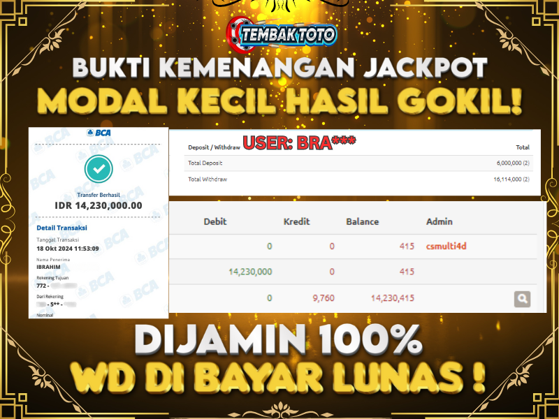 BUKTI JACKPOT HARI INI 18 OKTOBER 2024 DI PP GAMES