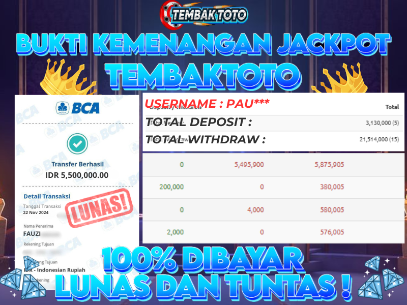 BUKTI JACKPOT HARI INI 22 NOVEMBER 2024 DI PG GAMES